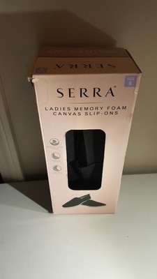 serra ladies memory foam canvas slip ons