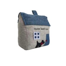 Tapón de puerta casa tela ponderada gris decorativo hogar dulce hogar tope de puerta