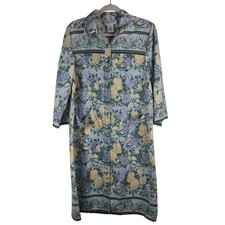 Vintage Models House Coat with Florals, Size Medium