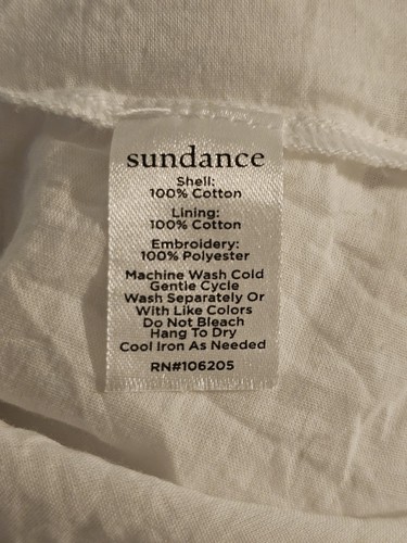 Maxi Vestido Sundance Briella Bordado Blanco Talla Mediana Pequeño Forrado Algodón - Imagen 5 de 6