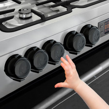Stove Knob Covers for Child Safety - 5 Pack Upgraded Double-Key Design Universa