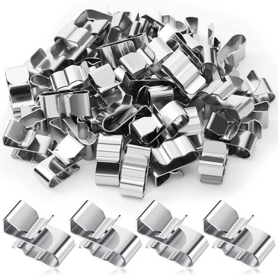 50 Clips Cables Metal Acero Inoxidable 22.5mm Abrazaderas Doble Trailer PV