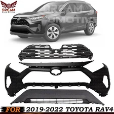 Front Bumper Cover Fascia & Grille Assembly Kit For 2019-2022 Toyota Rav4