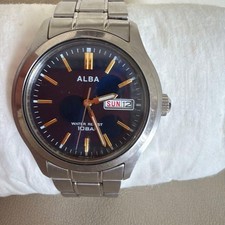 Working Seiko Alba ALBA Day-Date Waterproof Men's Wristwatch