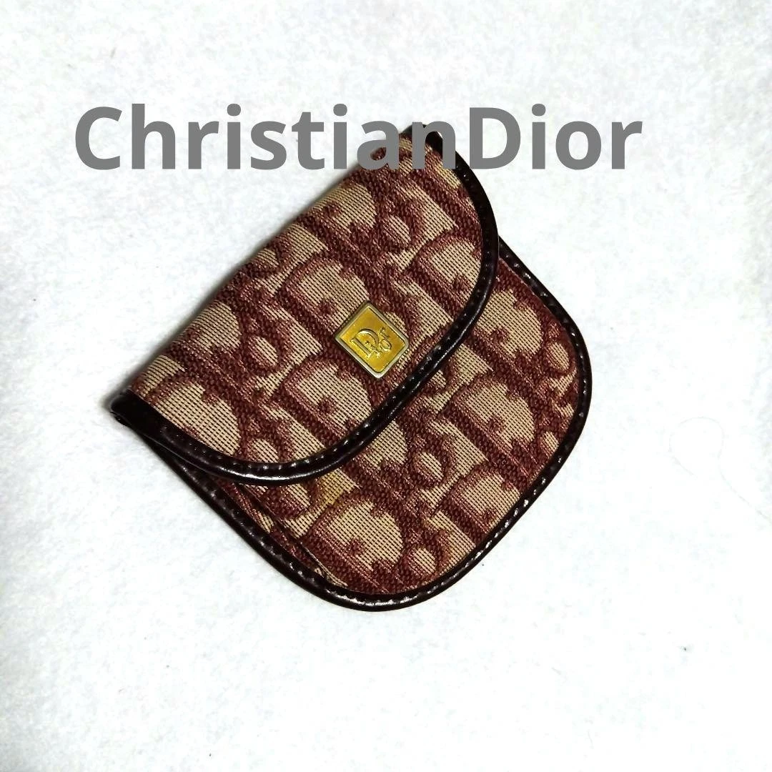 Étui à monnaie trotteur Christian Dior Bordeaux authentique du Japon RA