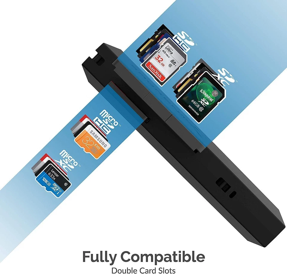 Lector de tarjetas de memoria flash USB 3.0 SABRENT SuperSpeed 2 ranuras para Windows, negro Foto 3 de 4