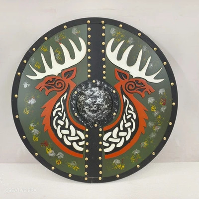 Antik Symbol Raven Holz Viking Shield Dekor Wandkunst Wodan Hugin Geschenk