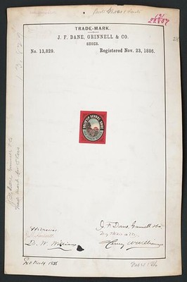 Photo:Boston MA 1886 J F Dane Grinnell Co Solid Tip School Shoe Trademark