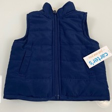 Carter's Kids 3M Navy Blue Puffer Vest NEW Sherpa Collar Quilted Zip Outdoor
