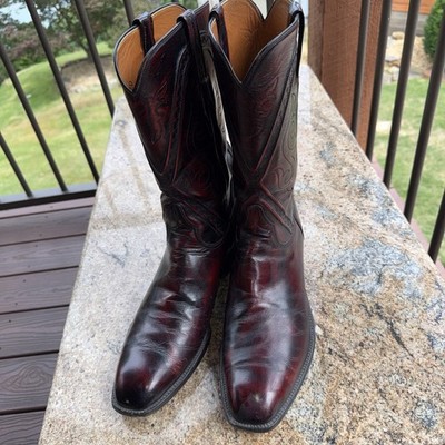 Lucchese San Antonio Cowboy Boots Cabernet Cherry 12 D Seville ? Dress