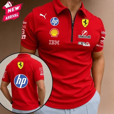 New 2026 S.Ferraari 1 Teamwear Zip Polo, Gift For Fans All Size