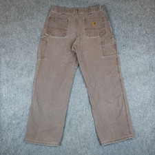 Vintage Carhartt Pants Mens 38x32 Chestnut Canvas Carpenter Dungaree Fit B11 CHT