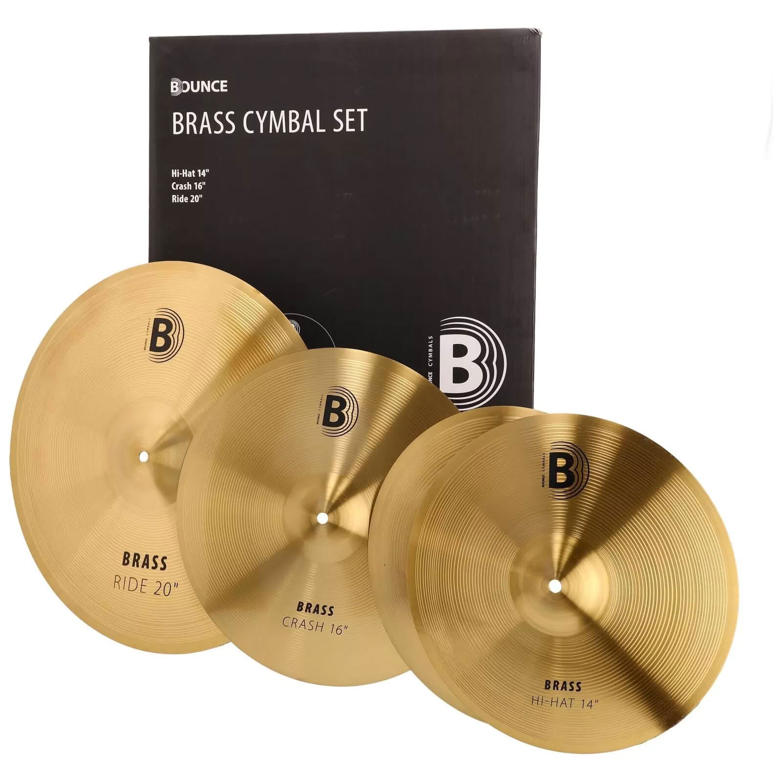 Becken-Set Bounce Brass Cymbal Set 3 Pcs. Becken Set NEU