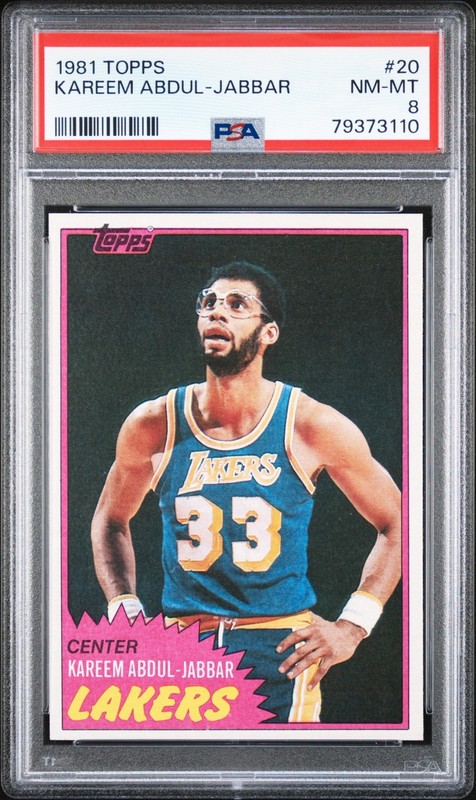 1981-82 Topps Basketball Kareem Abdul-Jabbar #20 PSA 8
