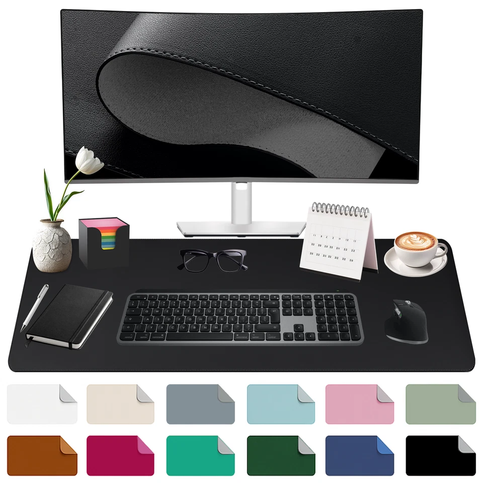 MIDORI Schreibtischunterlage XXL Mauspad Tischunterlage Randnähte Rutschfest