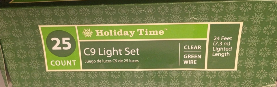 Juego de luces interiores/exteriores Holiday Time 25 unidades C9 CLARO Foto 3 de 3