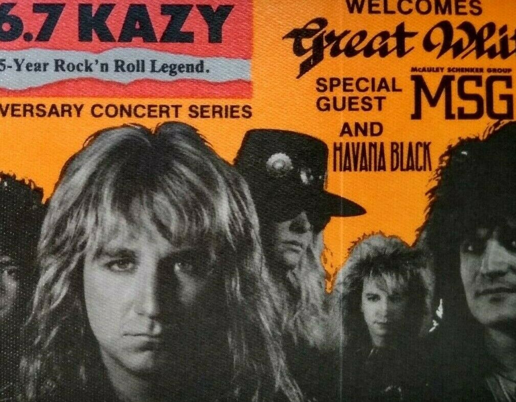 Great White MSG Backstage Concert Pass Original Hard Rock Music 1990