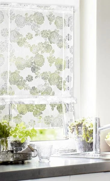 Neusser Collection BäNdchenrollo Blumenmotiv, Weiß, 120 X 60 Cm Rollo-image