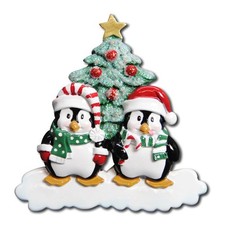 Winter Penguin Family 2 3 4 5 6 7 8 9 Personalized Christmas Ornament