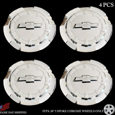 #ad 4 PCS Wheel Center Cap for 2014 2018 Silverado Tahoe Suburban # 5651 Chrome NEW $68.99