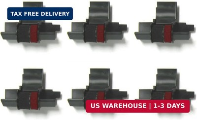 6pk IR-40T Ink Roller for Sharp EL-1801V Casio HR-170RC Canon P23-DHV Black/Red