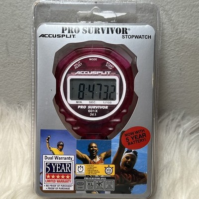 Stopwatch Accusplit Pro-Survivor 601X Clock XL Large Display - Purple/cherry