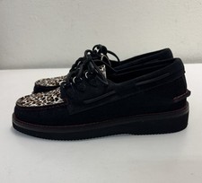 Zapatos de barco Sperry X Pleasures A/O 3 ojos para hombre talla 8 negro leopardo Vibram STS24913
