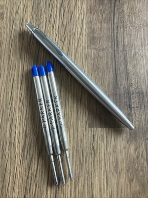 Parker JOTTER EDELSTAHL CT Chromblende B/STIFT, BLAU, 1953170 (1 STIFT + 4 MINEN)