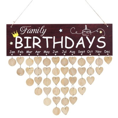 Vosarea Familie Geburtstagstafel Holz DIY Kalender hängen Plaque Board Familie