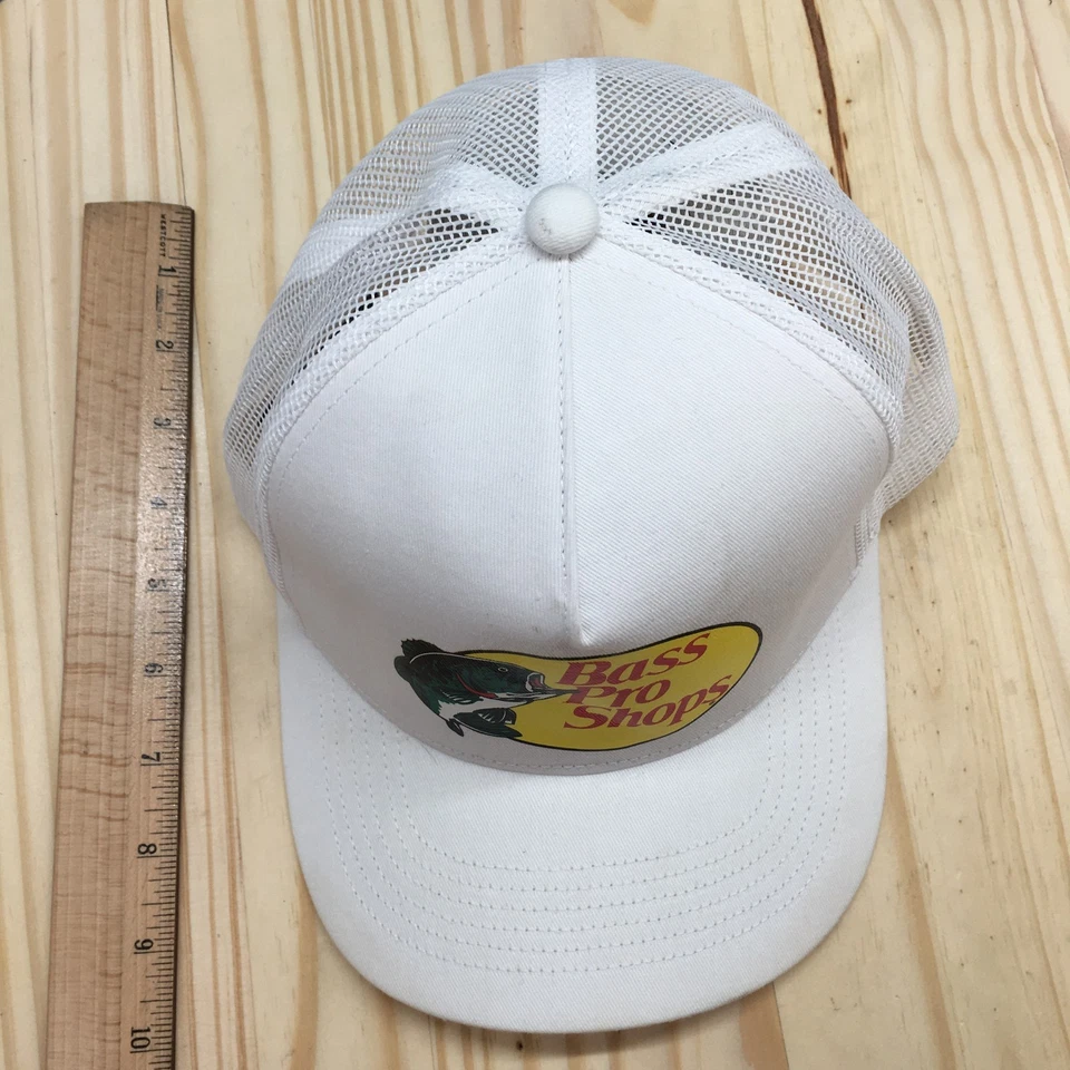 Sombrero de camionero Bass Pro Shops unisex blanco OSFA ala curva ajustable malla trasera Foto 4 de 4