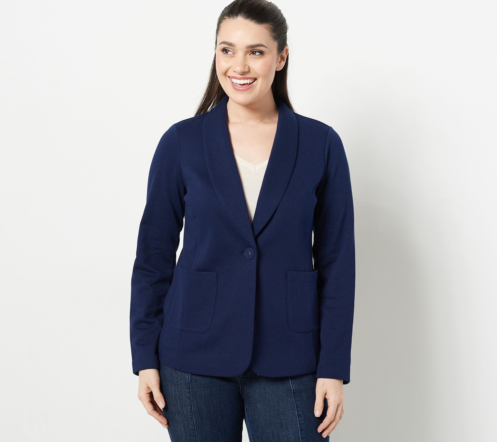 Susan Graver Women's Jacket Sz S Weekend Washed French Terry Green A468676