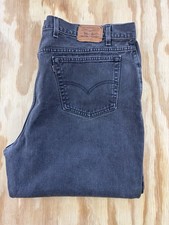 Vintage Y2K Levis 545 Gold Tab Loose Fit Jeans W46 L32 Black Made USA Faded