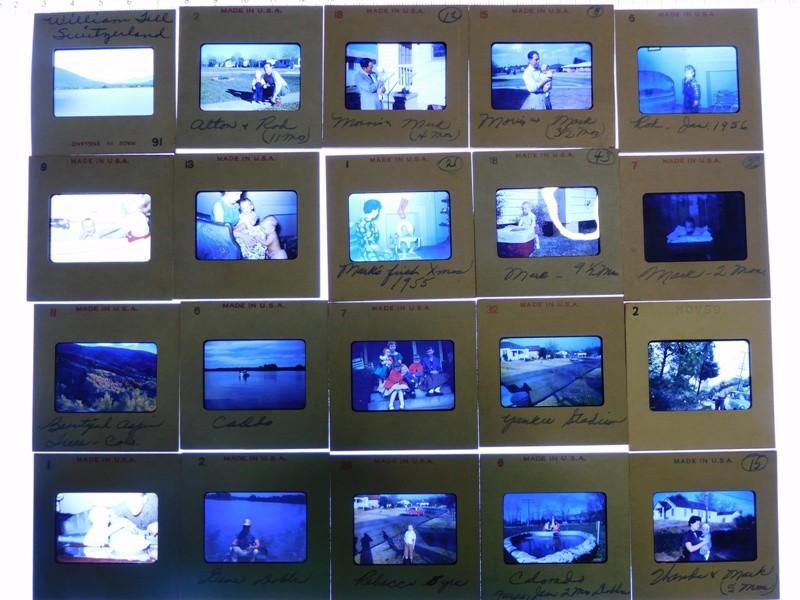 OPTA VUE SLIDE FILE 300 WITH 200 1950's 35mm RED BORDER PHOTO SLIDES