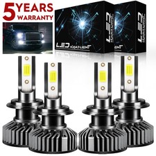 For Mercedes-Benz C250 C300 C350 - 4pc Combo Headlight High Low Beam LED Bulbs