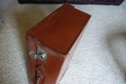 Antique 1930's/40's Hard Sided Leather Suitcase 22" x 14" x 7" Very Nice — photo 5