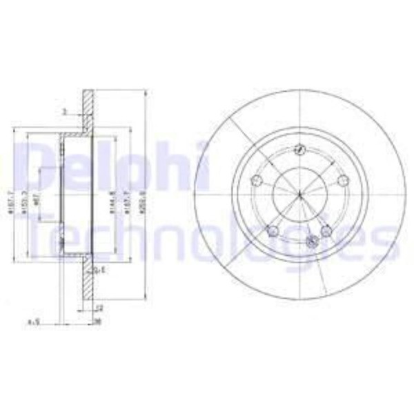Delphi 2X Bremsscheibe Vorne Ø260 Mm Voll FüR Mercedes-Benz A-Klasse W168-image
