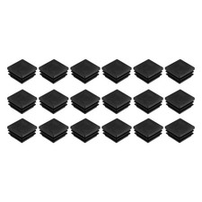 12Pcs Square Plastic Plugs 35 x 35mm PE Pipe Tubing End Caps for Tube Black 