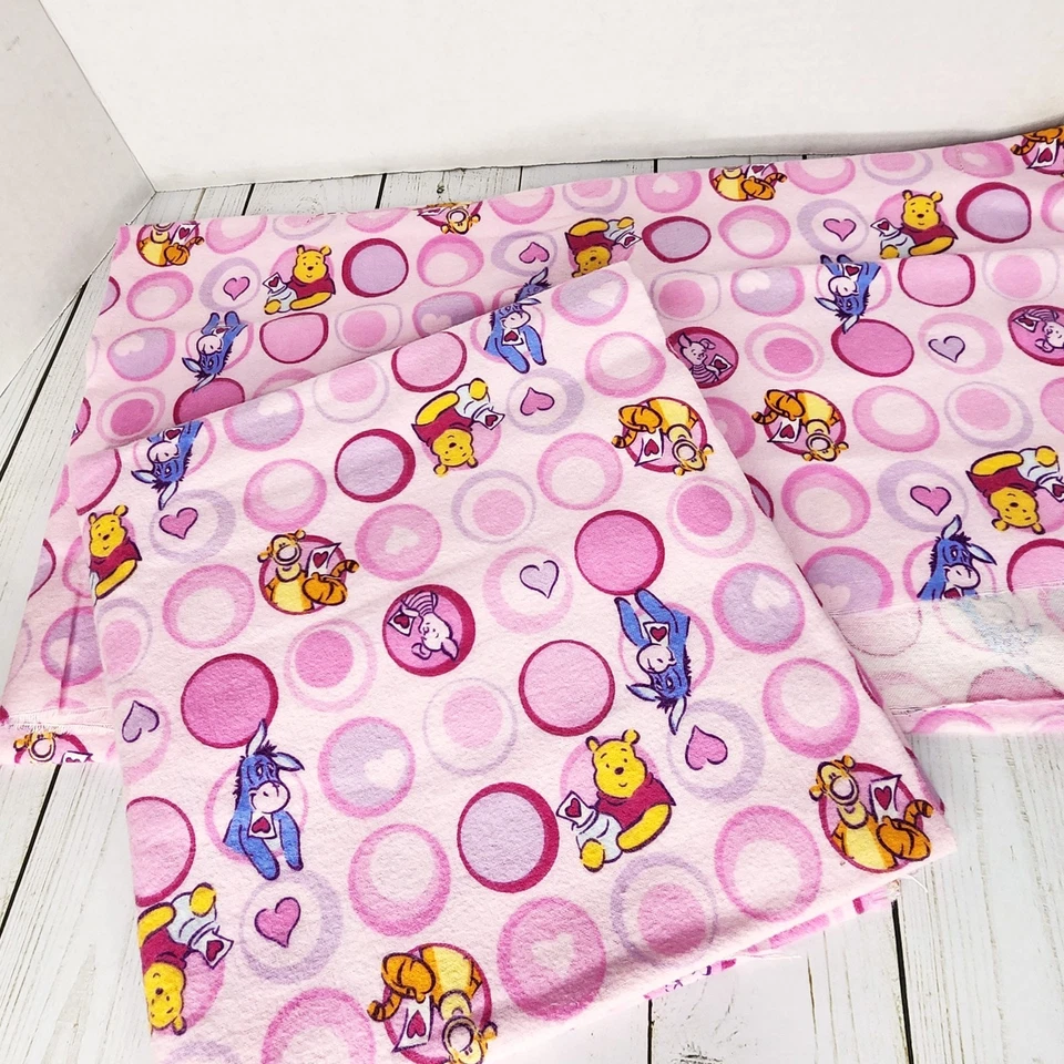 Disney Pink Flannel Fabric Winnie The Pooh Piglet Pink Two Pieces-1 Yard Each - Image 3 of 4