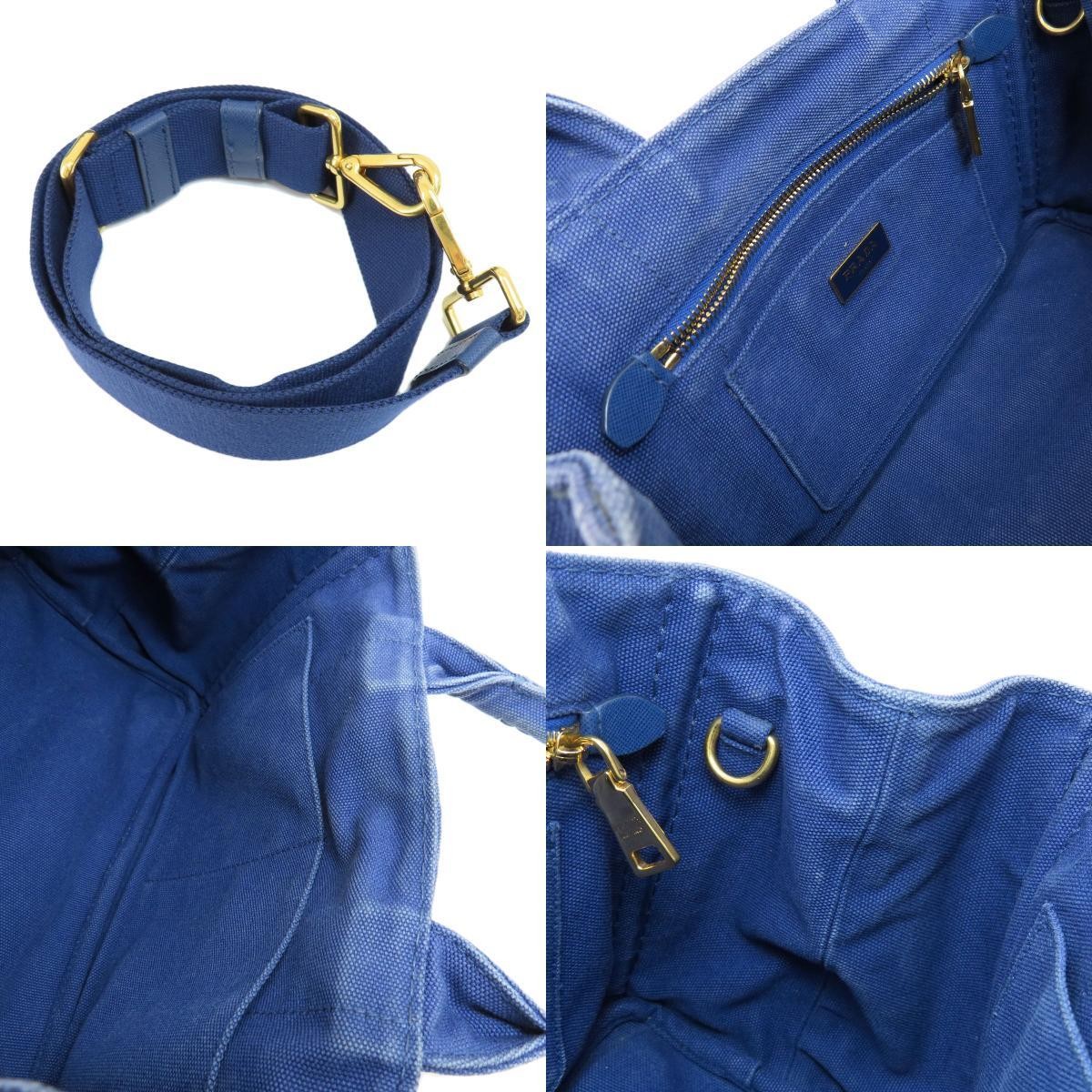 PRADA B2439G Canapa Mini 2WAY Handbag Canvas Ladies Used from japan thumbnail 6