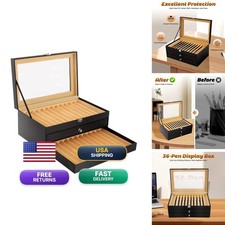 TFCFL Fountain Pen Display Case 36 Slots Black 36 Pens