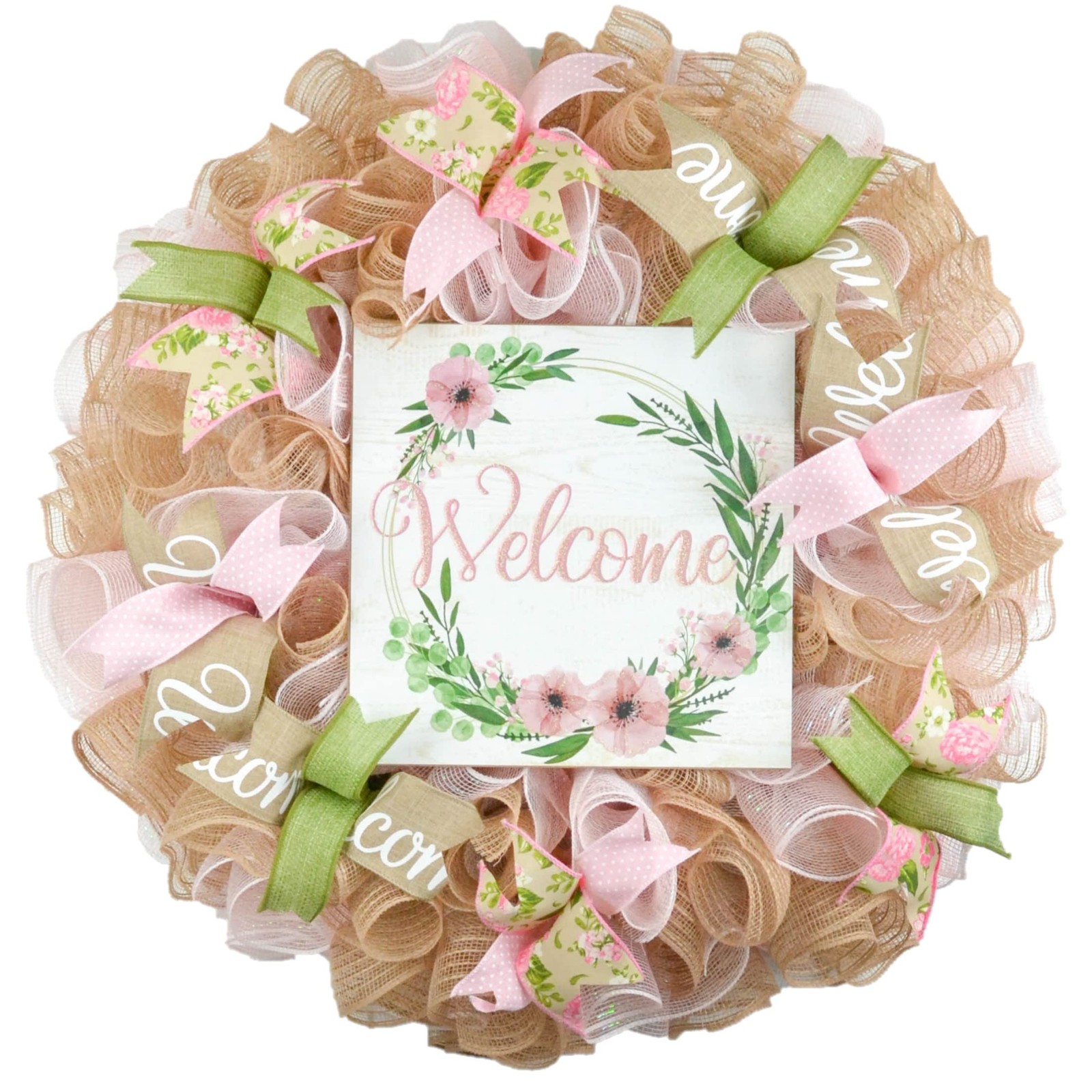 Floral Spring Wreath for Mother's Day and Summer Door Decor