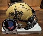 Chris Olave Autographed New Orleans Saints Rave Mini Helmet Witness Beckett