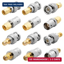 12-Pack SMA to BNC Adapter Kit 50 Ohm RF Coaxial Connectors Gold Plated Brass Co