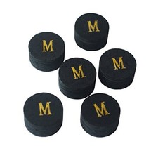 6pcs 14mm Blackultiple Layer Pigskin Pool Cue Tips H S M