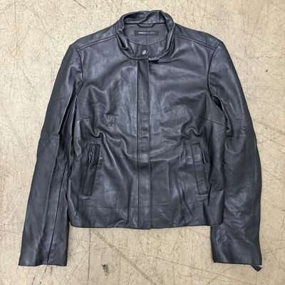 #ad Great Plains Women#x27;s Black Genuine Leather Jacket Size Medium Full Zip $22.50
