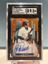 2025 Topps Finest  Autograph Jorge Posada #FA-JP Orange Refractor /25 SGC 10/9.5