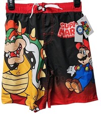 Super Mario Boys Swim Trunks Size Large 10/12 UV50 NWT