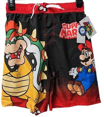 Super Mario Boys Swim Trunks Size Large (10/12) UV50 NWT