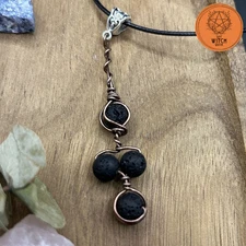 Unique Handmade Gemstone Pendant Necklace  Lava Rock Spiritual Gift Love Healing