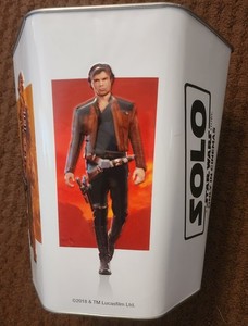 Two Star Wars Solo Movie Theater Metal Embossed Popcorn Tin Bucket 